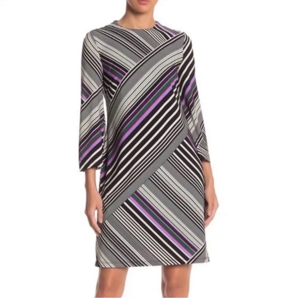 Trina Turk Merry Striped Shift Dress - Multicolor Rainbow (M)